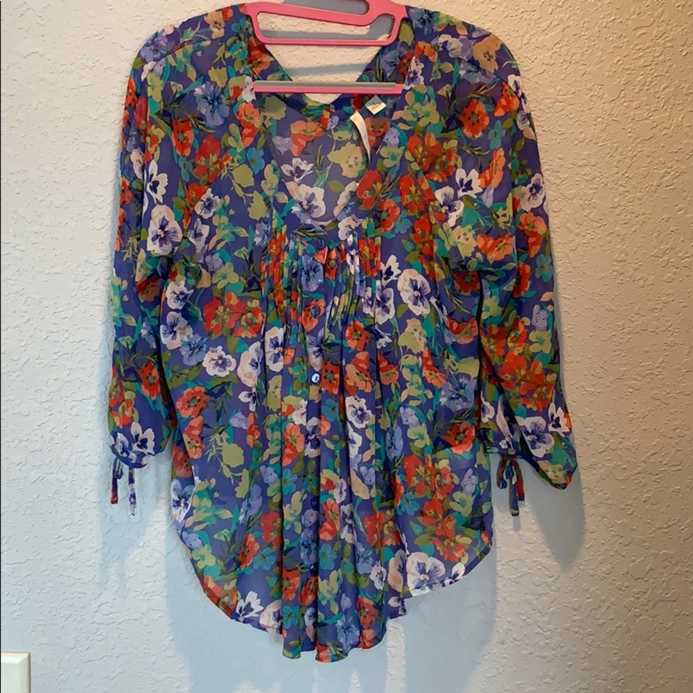 Sheer floral top